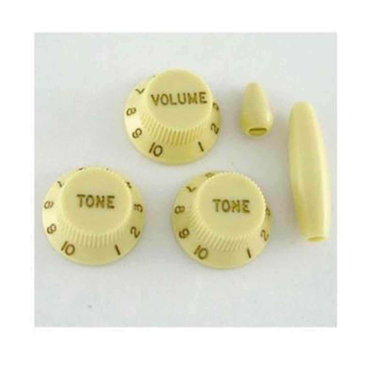 Allparts PK-0178-048 Vintage Cream Knob Set for Stratocaster [5025]の商品画像1