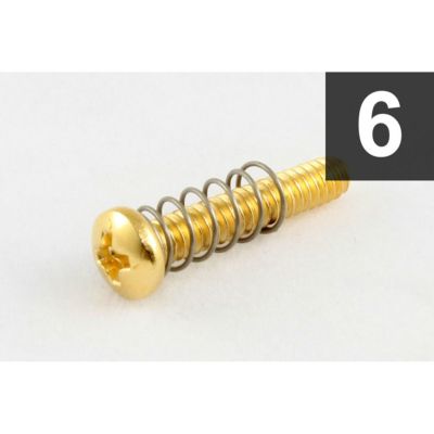 Allparts ( オールパーツ )<br> GS-0004-002 Pack of 6 Gold Bridge Length Screws [7529]