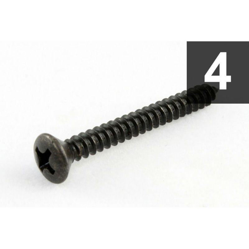 Allparts GS-0003-003 Pack of 4 Black Strap Button Screws [7527]の商品画像1