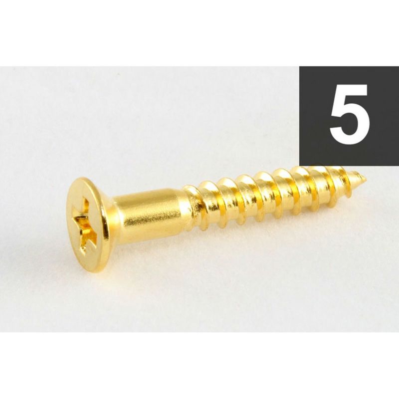 Allparts GS-0063-002 Pack of 5 Gold Bridge Mounting Screws [7523]の商品画像1