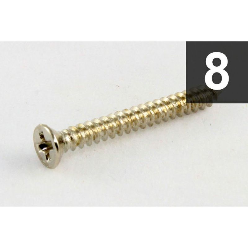 Allparts GS-0008-001 Pack of 8 Nickel Humbucking Ring Screws [7563]の商品画像1