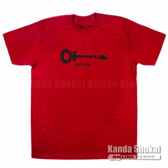 Charvel Guitar Logo Men's T-Shirt, Red, Mediumの商品画像1