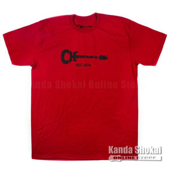 Charvel Guitar Logo Men's T-Shirt, Red, Largeの商品画像1