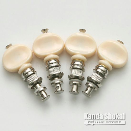Grover Ukulele Peg 4, Nickel White Buttonの商品画像1