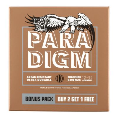 [Outlet] Ernie Ball ( アーニーボール )<br> Paradigm Medium Light Phosphor Bronze Acoustic Guitar Strings - 12-54 Gauge 3 Pack [#3316]