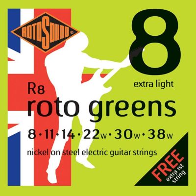 Rotosound ( ロトサウンド )<br> Rotos Extra Light Nickel on Steel, R8 (.008-.038)