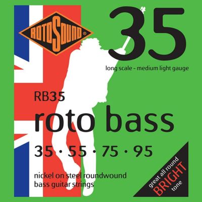 Rotosound ( ロトサウンド )<br> Roto Bass Medium Light Nickel on Steel Roundwound, RB35 (.035-.095)