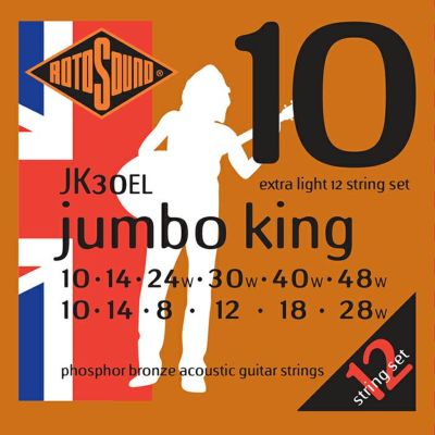 Rotosound ( ロトサウンド )<br> Jumbo King Extra Light 12-Strings Set Phosphor Bronze, JK30EL (.010-.048)