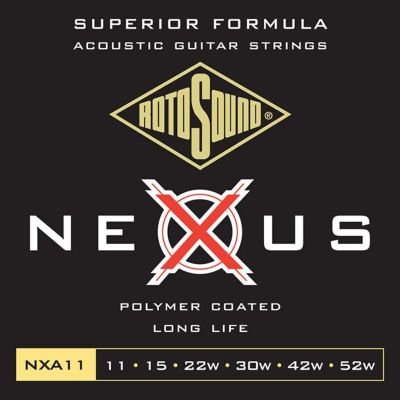 Rotosound ( ロトサウンド )<br> Nexus Acoustic Light Polymer Coated Phosphor Bronze, NXA11 (.011-.052)