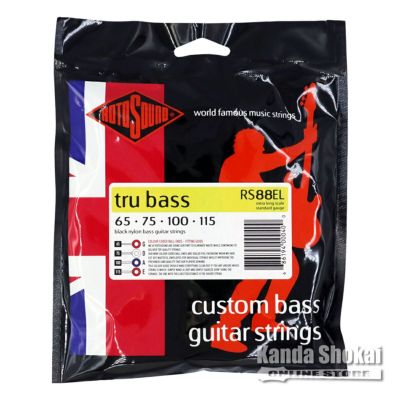 Rotosound ( ロトサウンド )<br> Tru Bass 88 Extra Long Black Nylon Flatwound, RS88EL (.065-.115)
