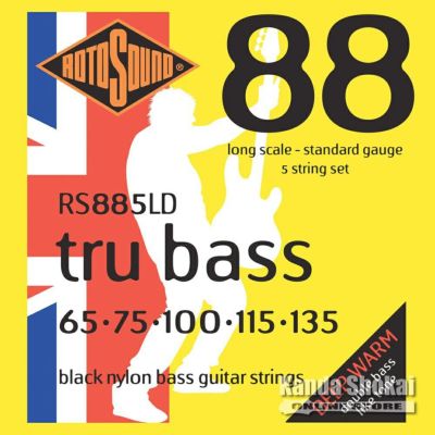 Rotosound ( ロトサウンド )<br> Tru Bass 88 5-Strings Set Black Nylon Flatwound, RS885LD (.065-.135)