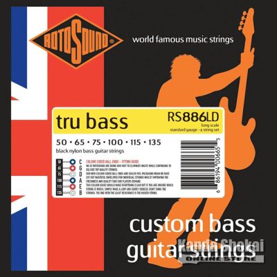Rotosound ( ロトサウンド )<br> Tru Bass 88 6-Strings Set Black Nylon Flatwound,  RS886LD (.050-.135)