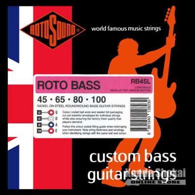 Rotosound ( ロトサウンド )<br> Roto Bass Custom Gauge Nickel Roundwound, RB45L (.45-.100) 