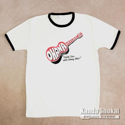 Ohana Ukuleles ( オハナウクレレ )<br> Ringer Tee, Cream, Large