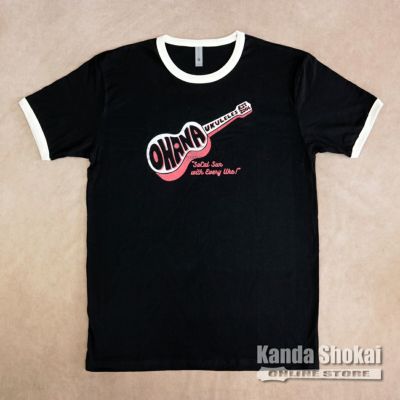 Ohana Ukuleles ( オハナウクレレ )<br> Ringer Tee, Black, Small